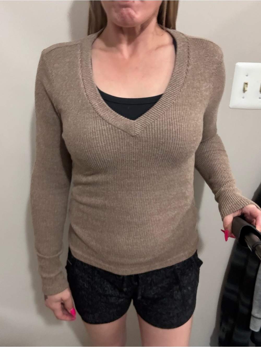 Brown Long Sleeved Top for Women